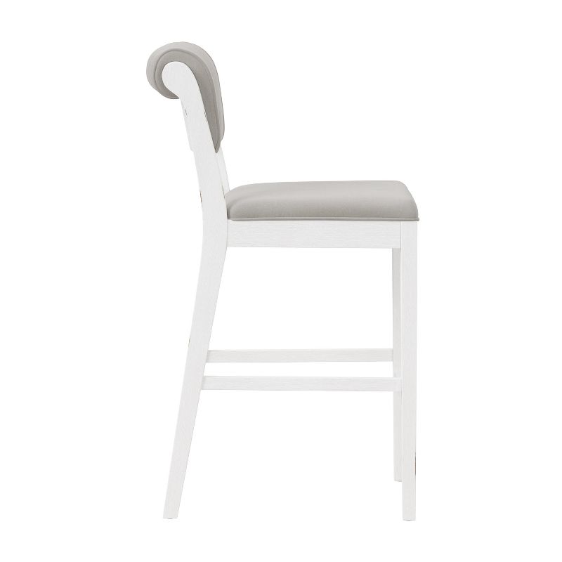 Clarion Wood and Upholstered Panel Back Bar Height Stool Sea White - Hillsdale Furniture, 6 of 13