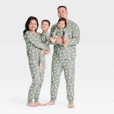 Halloween Ghost Print Matching Family Pajama Collection - Gray