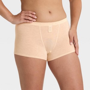 Women's Modal Blend Boy Shorts Underwear - Auden™ Heathered Oatmeal - 1 of 4