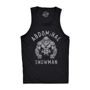 Mens Abdominal Snowman Fitness Tank Sarcastic Yeti Graphic Sleeveless Tee For Men - Crazy Dog Men's Tank Top - 1 of 4