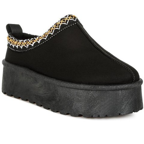 Обувь London Rag Womens Jesters Embroidered Platform Classic Slip-On 8