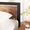Full Size Bed Frame, Industrial Full Bed Platform, Wooden Headboard, Noise Free Mattress, No Box Spring Needed, Easy Assemble, Rustic Brown - 4 of 4