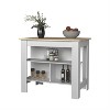 LunaLulinlk Kitchen Island in Melamine with Open Storage, Light Pine/white - 3 of 4
