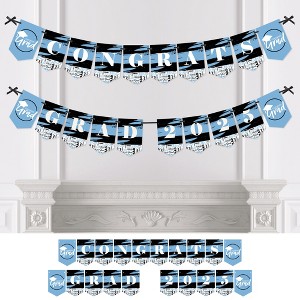 Big Dot of Happiness Light Blue Graduation Bunting Banner - Party Decorations - Congrats Grad 2025 - 1 of 4