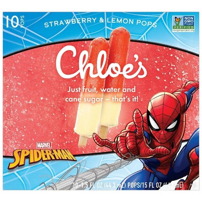 Chloe's Marvel Spider-Man Strawberry & Lemon Frozen Fruit Pops - 10ct/15oz