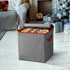 OSTO Christmas Decorative Ornament Storage Box Stores Up to 64 Holiday Ornaments of 3 inches; Non-Woven Fabric with Carry Handles and Card Slot - 4 of 4