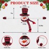 Aoibox Christmas Snowman Tree Topper 1 Piece Plush Snowman Hugger Red Black Buffalo Plaid Hat Scarf 44.5 in Arms 7 in Tall - 2 of 4