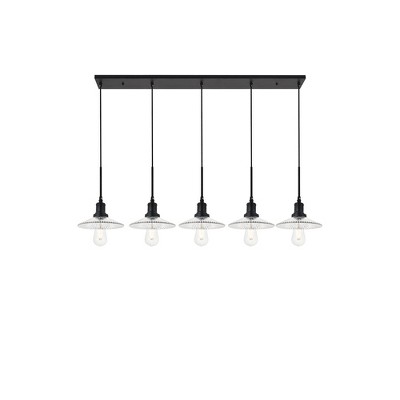 Elegant Lighting Waltz 5 light black Pendant