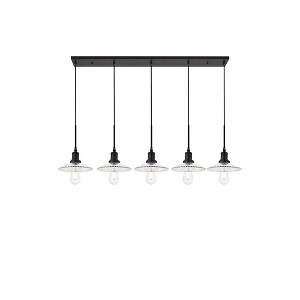 Elegant Lighting Waltz 5 light black Pendant - 1 of 4