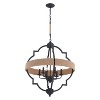 VAXCEL Beaumont Gray and Natural Rope Farmhouse Cage Pendant Light - 3 of 4