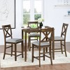5-Piece Dining Set with Wooden Square Table and 4 Chairs - 2 of 4