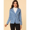 Allegra K Women's Regular Fit Casual Lapel Long Sleeve Denim Pockets Blazer - 3 of 4