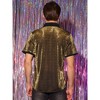 Lars Amadeus Men's See-Through Short Sleeves Party Disco Shiny Glitter Shirts - 3 of 4