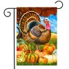 Briarwood Lane Turkey And Pumpkins Fall Garden Flag Thanksgiving Farm Autumn 18" x 12.5" - image 2 of 4