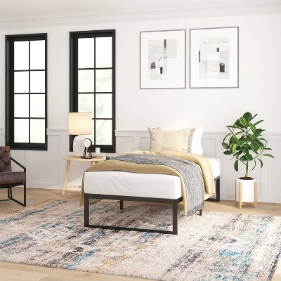 14" Branden Minimalist Steel Platform Bed Frame Black - Taylor & Logan