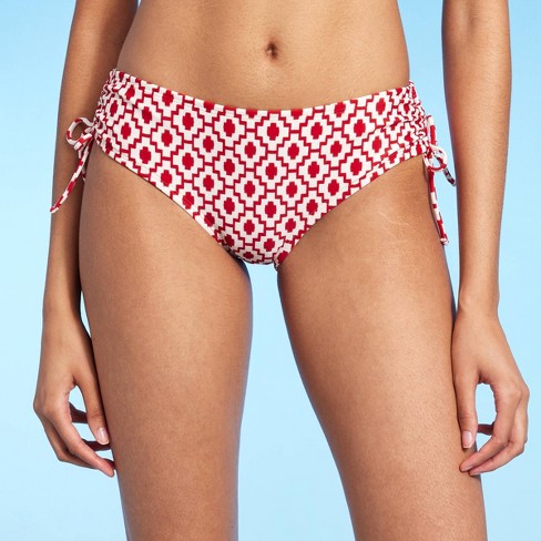 Women's Side-Tie Medium Coverage Hipster Bikini Bottom - Shade & Shore™ Red  XL