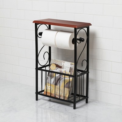 BrylaneHome Scroll Toilet Paper & Magazine Holder