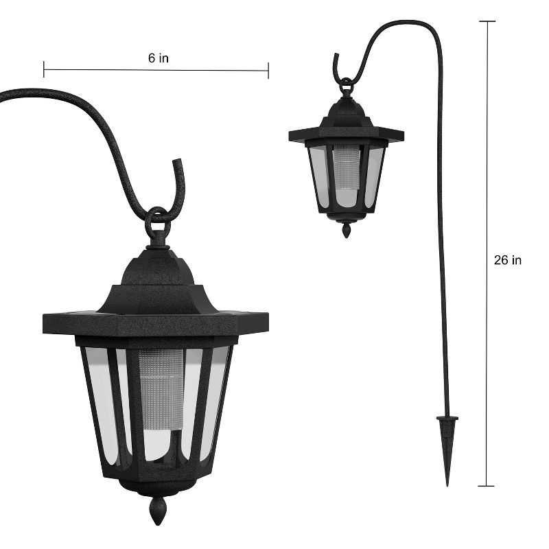 Hanging Solar Coach Lights- 26" Outdoor Lighting with Hanging Hooks for Garden, Path, Landscape, Patio, Driveway, Walkway- Set of 2 by Nature Spring, 2 of 8