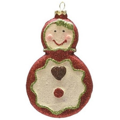 Northlight 4.5" Red and Beige Glittered Shatterproof Gingerbread Girl Christmas Ornament