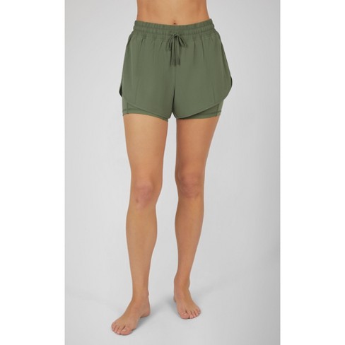 90 Degree By Reflex Womens Lux 2-in-1 Running Shorts With Drawstring -  Agave Green - Large : Target