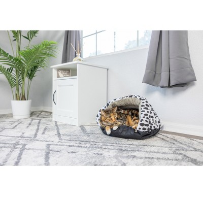 Medium Sage Green and Animal Print Faux Fur Pet Bed