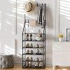 DOMETOUR 5-Tier Shoe Rack Shoe Storage for Entryway,Narrow Shoe Rack,Coat and Shoe Rack with 8 Hooks - 2 of 4