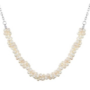 ELYA Women's Polished Freshwater Pearl Stainless Steel Necklace - 16" - 1 of 2