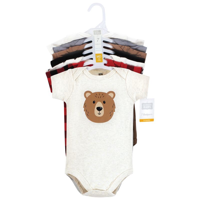 Hudson Baby Cotton Bodysuits, Brown Bear, 2 of 10