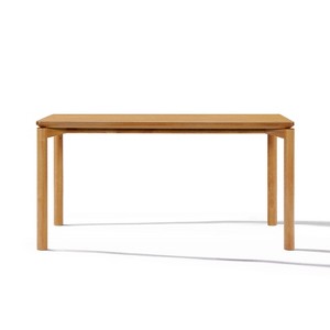 LuxenHome Oak Veneer MDF Wood 6-Person Rectangle Dining Table with Rubberwood Legs Brown - 1 of 4