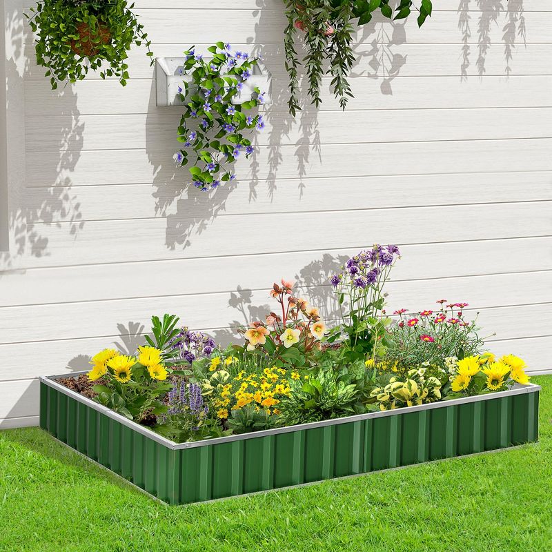 Outsunny 8.5x3ft Metal Raised Garden Bed, DIY Large Steel Planter Box, No Bottom w/ A Pairs of Glove for Backyard, Patio to Grow Vegetables, Herbs, and Flowers, 3 of 7