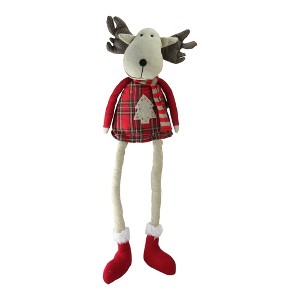 Northlight Sitting Plaid Elk with Dangling Legs Figure - 19.75" - 1 of 3