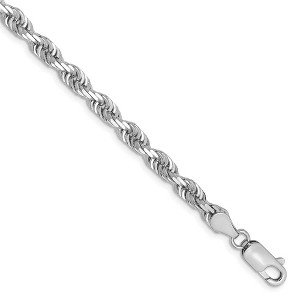 Black Bow Jewelry 4.5mm, 14k White Gold D/C Quadruple Rope Chain Bracelet - 1 of 4