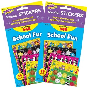 Trend Enterprises TREND School Fun Sparkle Stickers Variety Pack 648/Pack 2 Packs (T-63904-2) - 1 of 3