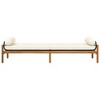 vidaXL Patio Bench with Cushion Black Poly Rattan Acacia - 4 of 4