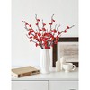 Attop 8pcs Artificial Flowers Red Plum Blossom 21.7'' Fake Winter Sweet Long Stem Plastic Flowers Home Decor - 4 of 4