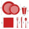 Crown Display 182 Pc Plastic Dinnerware Set: Includes 26 Each of 9''  Plates Disposable, 7'' Dessert Plates, 12oz Cups Napkins & Cutlery - 4 of 4