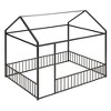 TIRAMISUBEST Metal House Bed Floor Bed with Fence and Roof Design, Twin/Full Size Montessori Bed House Floor Bed for Kids Teens - 4 of 4