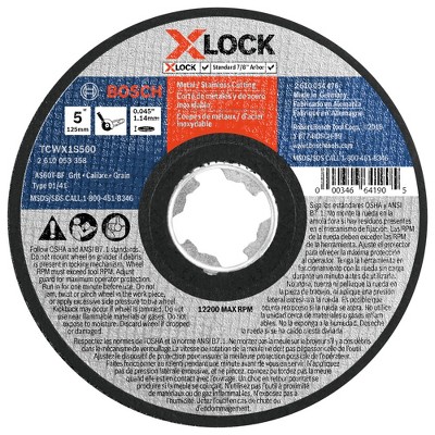 Bosch TCWX1S500 X-LOCK Arbor Type 1A (ISO 41) 60 Grit Fast Metal/Stainless Cutting 5 in. x .045 in. Abrasive Wheel