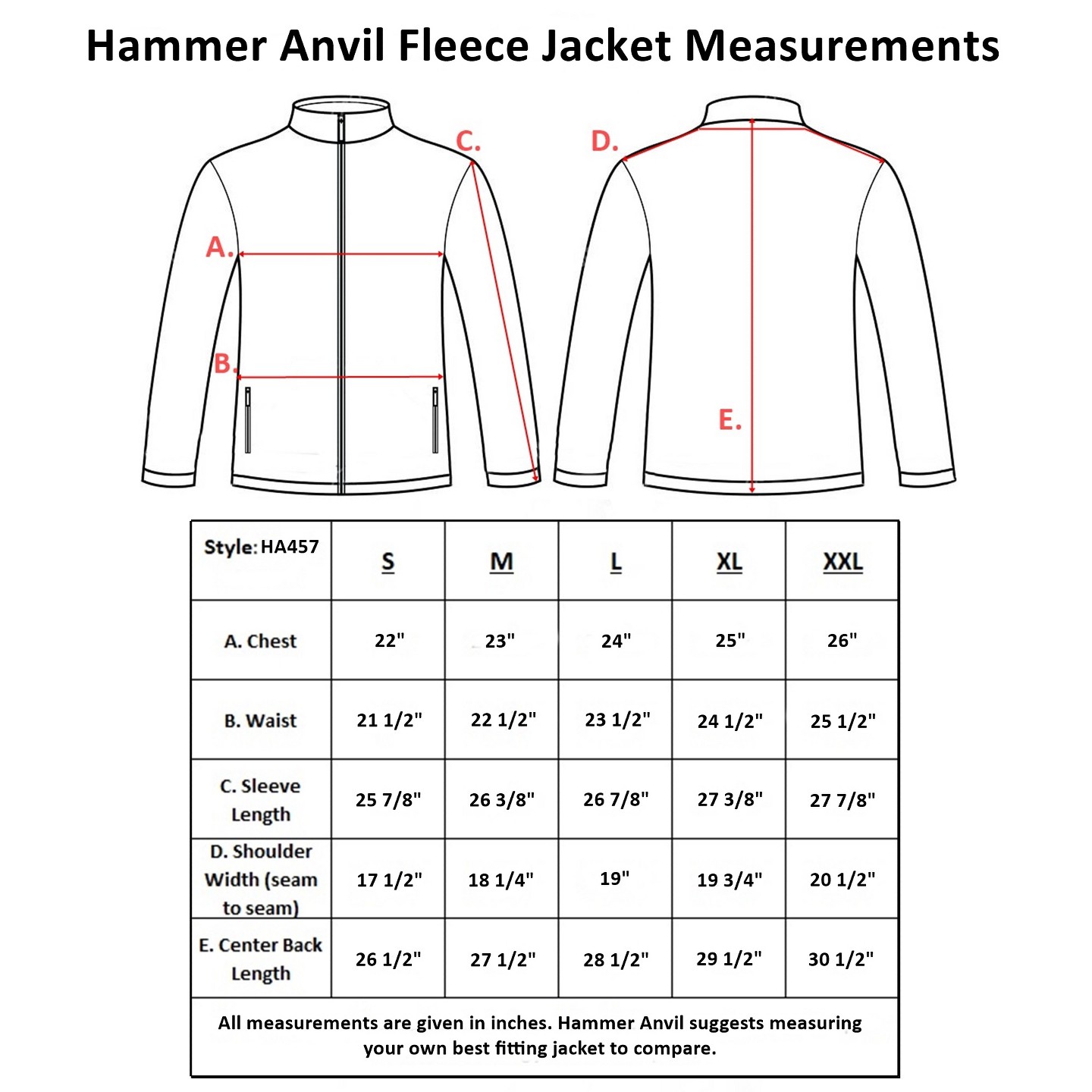 Мужская куртка Hammer Anvil Full Zip Up Warm Polar Fleece Jacket Medium BLK — фото 2