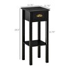 CIPACHO 2-Tier Side Table with Drawer Shelf, End Table for Living Room Hallway, Black - 3 of 4