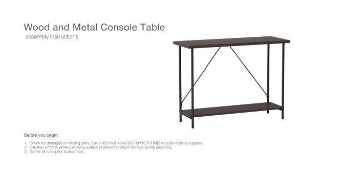 Wood and Metal Console Table Natural - Room Essentials&#8482;, 2 of 8, play video