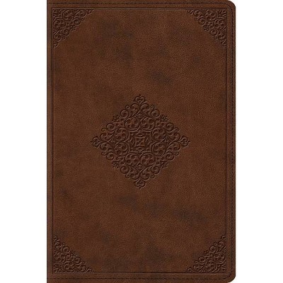 Study Bible-ESV-Personal Size Ornament Design - (Leather Bound)