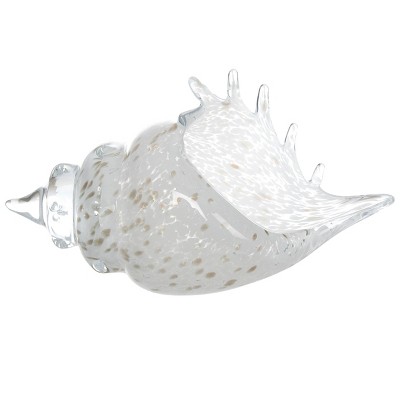 Beachcombers Clear and Speckled Glass Conch Figurine