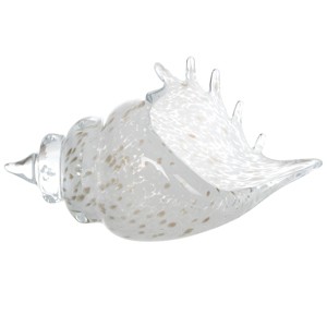 Beachcombers Clear and Speckled Glass Conch Figurine - 1 of 4