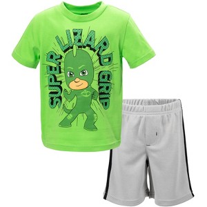 PJ Masks Gekko Owlette Catboy T-Shirt and Mesh Shorts Outfit Set Toddler to Little Kid - 1 of 4