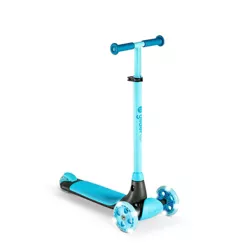 Yvolution Y Glider Kiwi 3 Wheel Kick Scooter with Light-Up Wheels - Blue