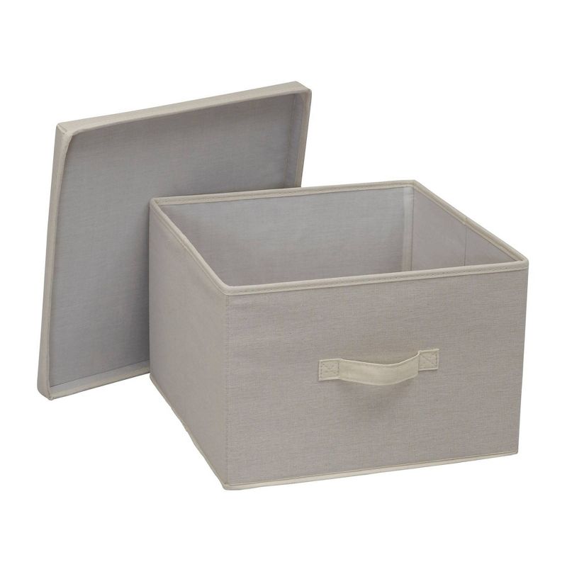 Household Essentials Square Storage Box with Lid Natural, 4 of 9