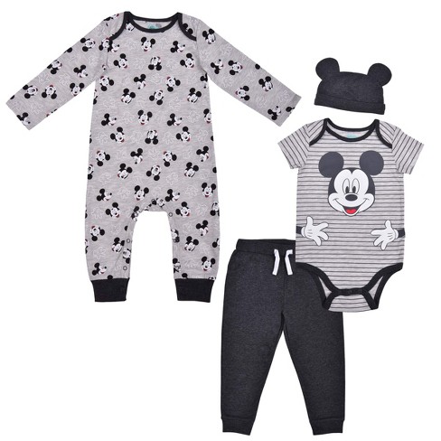 Disney Baby Boy's 4-pack Striped Creeper, Jumpsuit, Joggers And Cap ...