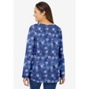Woman Within Perfect Printed Long-Sleeve V-Neck Tee - 3 of 4