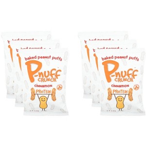 P-Nuff Crunch Cinnamon Baked Peanut Puffs - Case of 6 - 4 oz - 1 of 2